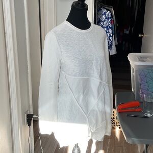 P483. neon buddha White Cotton Crew Neck Sweater |L